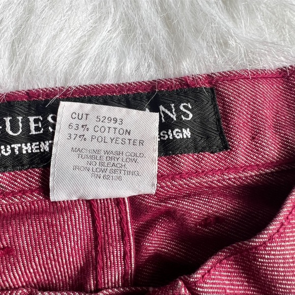 Guess 90’s Jeans Vintage High Waist Denim XS Metallic Red Pink Wash - Picture 5 of 10